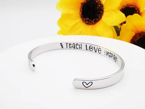 Vista 28 de Pulseras inspiradoras para mujer, joyería de acero inoxidable, con refranes, pulsera motivacional con mensaje oculto, pulseras grabadas para mejor