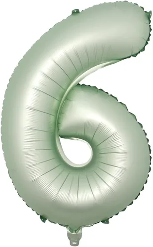 Vista 7 de Globos de papel de aluminio de 32 pulgadas de color verde oliva de 0, 1, 2, 3, 4, 5, 6, 7, 8, 9, globos de color verde helio, suministros de 32