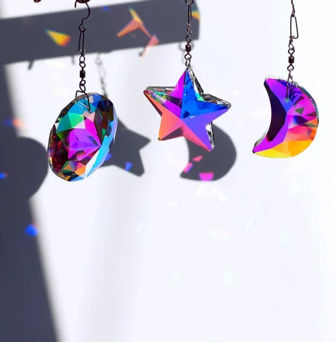 Vista 2 de 3pcs Crystal Prism Suncatcher 1.772 in Colgante Ornamento AB