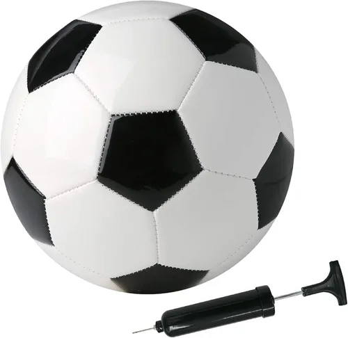 Vista 12 de Balón de fútbol tamaño 3, 4, 5, para niños, jóvenes, adultos, para divertirse, de cuero resistente al desgaste, viene con inflador, práctica