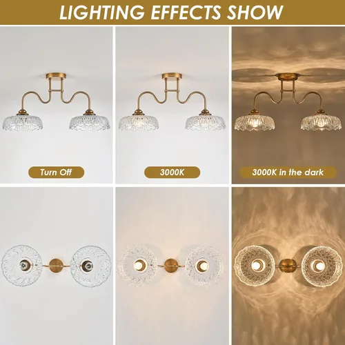 Vista 4 de HDDFL Candelabro de cristal colgante de techo 2 luces lámpara colgante para dormitorio sala de estar Mater sala pasillo