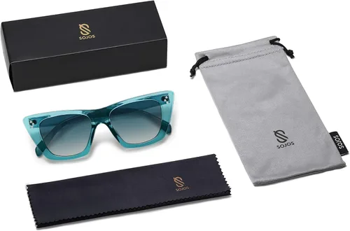 Vista 5 de SOJOS Gafas de sol polarizadas retro de moda ojo de gato para mujer lindas y elegantes UV400 Sunnies SJ2199