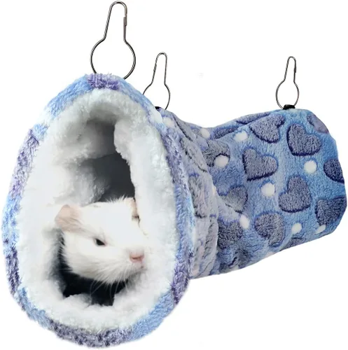Vista 8 de LEFTSTARER Accesorios para conejillos de indias, accesorios para jaula de planeador de azúcar, juguetes para ratas de hámster, hamaca, hurón, túnel