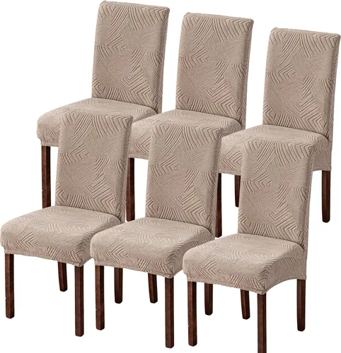 Vista 30 de Fundas para Sillas de Comedor, Fundas para Sillas de Comedor Elásticas Parsons, Protector de Sillas de Cocina para Comedor, Extraíbles, Lavables