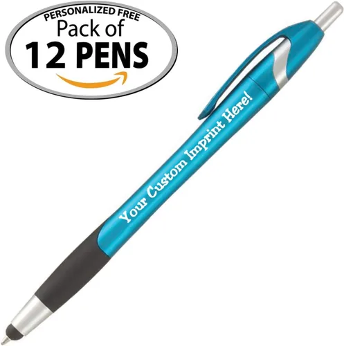 Vista 2 de ExpressDesigns™ - Bolígrafo personalizado con lápiz capacitivo - The Glide Click action Custom - Tinta de escritura negra - Bolígrafos con nombre