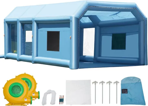 Vista 11 de VEVOR Cabina de pintura inflable, cabina de pulverización inflable de 9.8 x