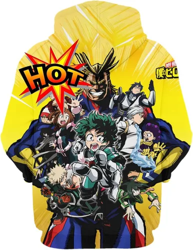 Vista 2 de gausgpon Sudadera con capucha con estampado 3D de anime, unisex, con bolsillos, suave, cálida, para cosplay