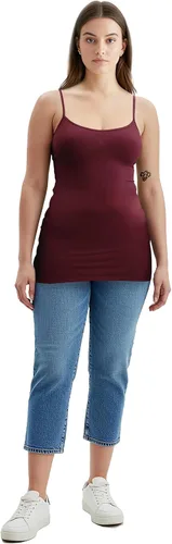 Vista 272 de Emmalise Camisola larga casual básica para mujer, con tirantes ajustables, top en capas
