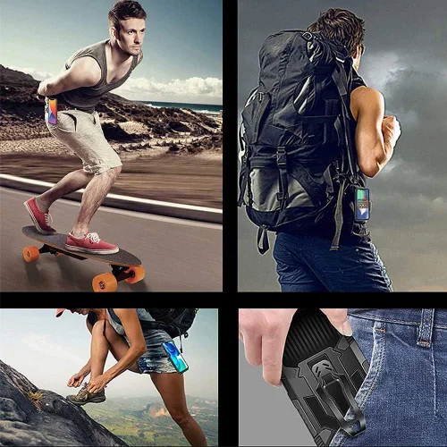 Vista 5 de Funda compatible con Samsung A52, protección resistente de grado militar, para Samsung A52, anticaídas de 15 pies, con función atril y 2 protectores