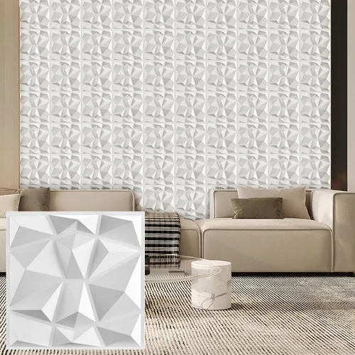 Vista 31 de Heikki Paquete de 30 paneles de pared 3D para decoración de pared interior, paneles de pared con textura de flores de PVC para sala de estar Negro-YJ