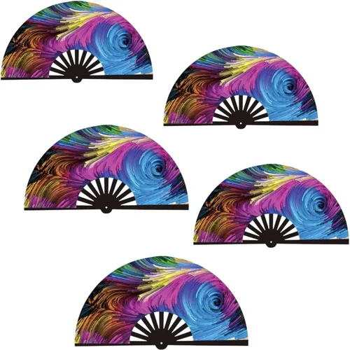 Vista 11 de Ventilador de mano plegable grande de 11 pulgadas, ventilador Clacker para baile de línea, ventilador de baile de línea, ventilador de mano de botas