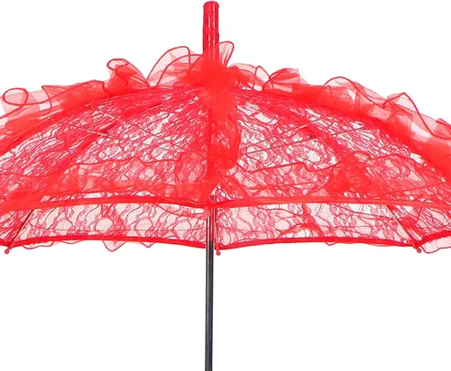 Vista 8 de TOPINCN Único plegable tela de encaje sombrilla paraguas para bodas fiestas fotos rendimiento accesorios hermoso clásico romántico