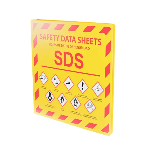 Vista 2 de (YS), 1 paquete, carpeta SDS - requisitos de 2024, uso pesado de 1.5 pulgadas, carpeta SDS de hoja de datos de seguridad de 3 anillos