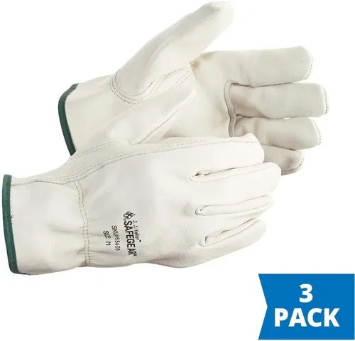 Vista 2 de J. J. Keller & Associates, Inc. SAFEGEAR, guantes aislados de piel vacuna, guantes de trabajo de cuero de invierno, resistentes a la abrasión