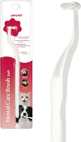 Vista 13 de JAYU PET Cepillo de Cuidado Dental (Cerdas de Borde) 1 unidad - Cepillo de Dientes para Perro con Cabeza Micro Redonda, Cepillo de Dientes