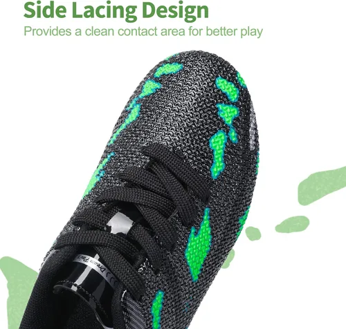 Vista 2 de DREAM PAIRS Tacos de fútbol para niños y niñas, zapatos de fútbol para niños pequeños, niños grandes