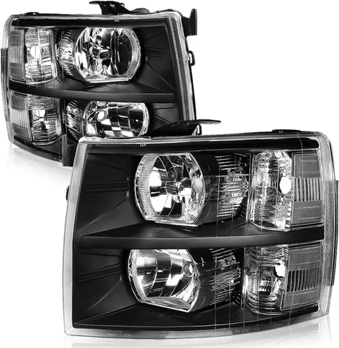Vista 8 de Auto Dynasty Conjunto de faros halógenos compatible con Chevy Silverado 1500 2500HD 3500 GMT900 2007 2008 2009 2010 2011 2012 2013 2014, lado