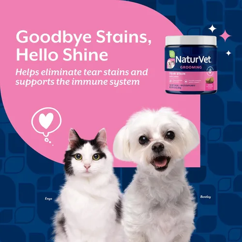 Vista 3 de NaturVet Suplementos de luteína para manchas de lágrimas para perros y gatos - Previene las manchas de lágrimas para perros y razas de gatos