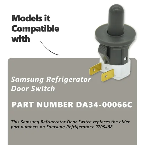 Vista 3 de DA34-00066C - Interruptor de puerta para refrigerador, electrodomésticos compatibles con varias luces de puerta Samsung de 2 pines