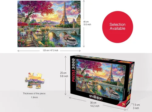 Vista 2 de Anatolian Puzzle - Blooming Paris, rompecabezas de 3000 piezas #4919, multicolor