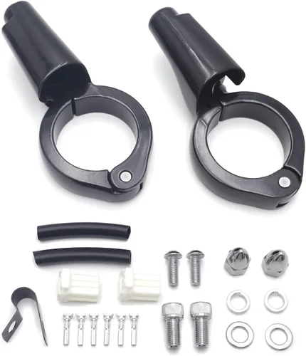 Vista 6 de HTTMT- Kit de reubicación de señal de giro cromado delantero de motocicleta compatible con H-D Harle FXD Dyna 2008-2017 [P/N: MT224-023-CD]