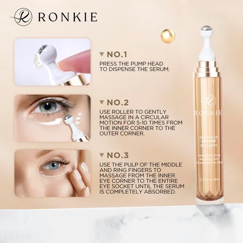 Vista 7 de RONKIE Crema de Ojos para Ojeras - Crema Bajo los Ojos con Retinol de Cafeína - Reduce las Bolsas Debajo de los Ojos y las Líneas Finas