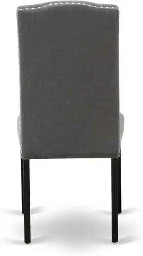 Vista 9 de East West Furniture ESEN3-BCH-20 - Juego de mesa y sillas de cocina de 3 piezas contiene una mesa redonda de comedor con pedestal y 2 sillas Parsons