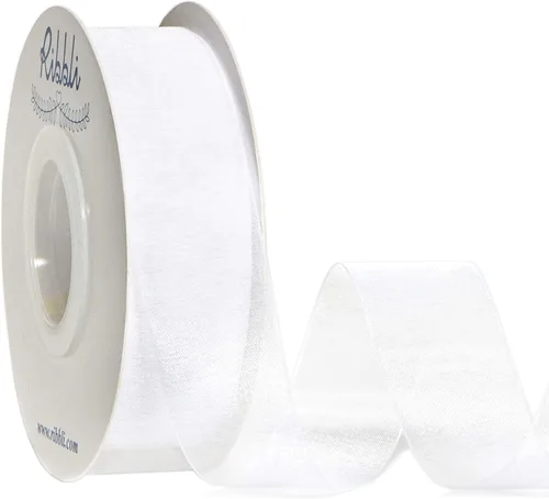 Vista 35 de Ribbli Cinta de organza azul aguamarina, 1 pulgada x 50 yardas, cinta transparente azul para envolver regalos, envoltura de galletas, decoración
