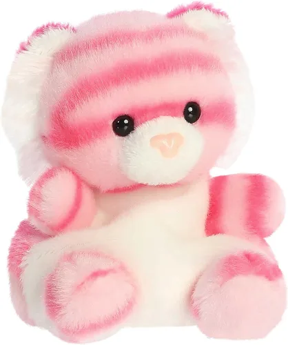 Vista 3 de Aurora® Adorable animal de peluche Palm Pals™ Pink Tiger™, divertido peluche coleccionable para niños y adultos, perfecto para decorar habitaciones