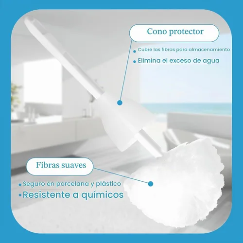 Vista 4 de Eaasty - Juego de 4 trapeadores para inodoro con soporte, mango largo