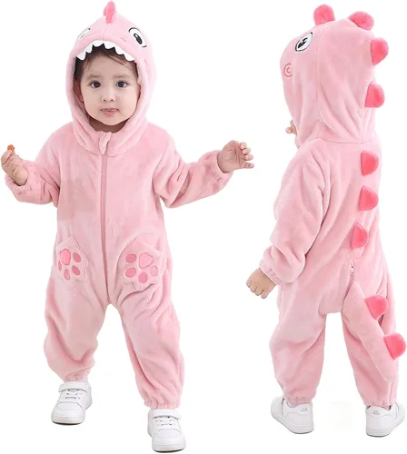 Vista 21 de TONWHAR - Disfraz unisex de animal para bebé y niño pequeño, con capucha, mameluco para invierno, conjunto de disfraz Azul (blue koala)