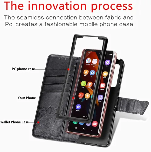 Vista 8 de Wallet Case for Samsung Galaxy Z Fold 5 Case Crystal Glitter Bling with Card Holder Stand Leather Flip Phone Case Diamond Butterfly Protective Case