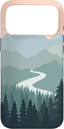 Vista 22 de Boho Chic Pines Forest Mountains Landscape Minimal Sunset Case for iPhone 16