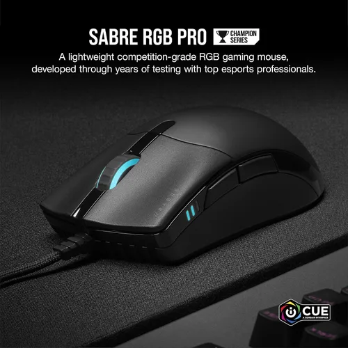 Vista 6 de Corsair K95 RGB Platinum XT Teclado mecánico para juegos LED RGB retroiluminado Cherry MX RGB azul negro y Sabre RGB PRO Champion Series FPSMOBA