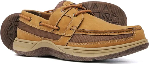 Vista 2 de Zapatos casuales para hombre - Zapatos de barco cómodos de espuma viscoelástica duradera para hombre, suela de goma, piel sintética y cordones