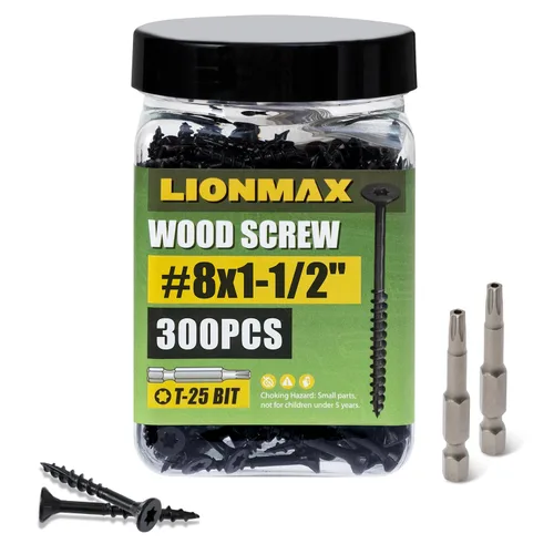 Vista 15 de LIONMAX Tornillos para Terraza de 1 Pulgada, Tornillos para Madera #8 x 1, 300 PCS, Resistentes al Óxido, Revestimiento Epoxi Exterior, Tornillos