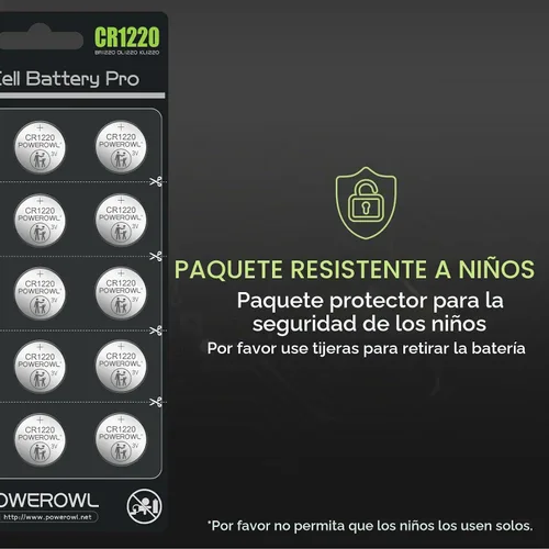 Vista 5 de PowerOWL CR1220 - Batería de litio de 3 V (15 unidades)