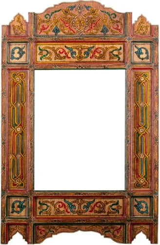Vista 6 de Marco de espejo marroquí, espejo de granja, espejo de arco, espejo de madera grande, marco de espejo de baño rústico, pared colgante rectangular