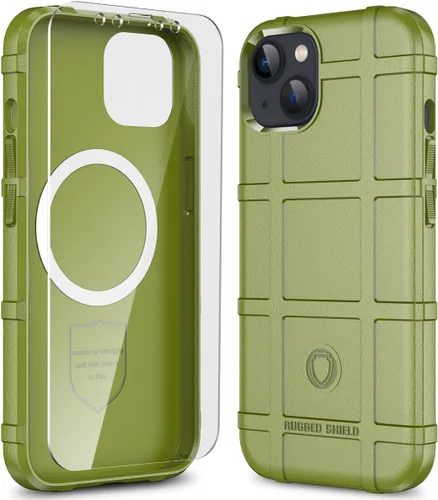 Vista 18 de Funda para iPhone 13, Rugged Shield 8 pies a prueba de caídas TPU Armadura gruesa Funda protectora táctica compatible con iPhone 13 (6.1 pulgadas)