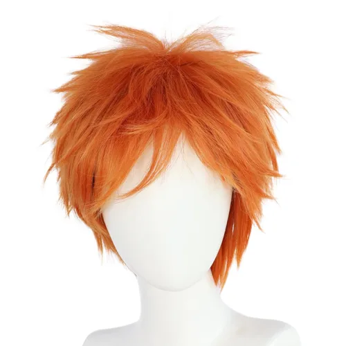 Vista 25 de BESTBEL Peluca corta negra para hombre, pelucas de cosplay negras, peluca Negro