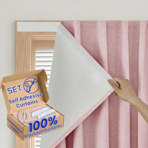 Vista 20 de Cortina opaca adhesiva, tratamiento completo de ventana de oscuridad para oficina en casa