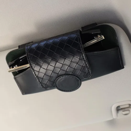 Vista 9 de KINIVA Soporte Rosa para Gafas de Sol de Visera de Coche Funda de Cuero para Gafas con Cierre Magnético para Accesorios Interiores de Coche