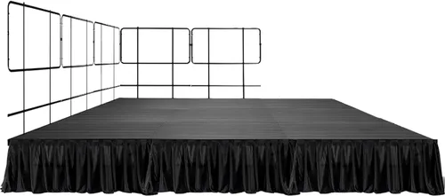 Vista 11 de Plataforma de escenario portátil de 4 x 4 pies con 1 falda de satén