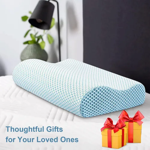 Vista 8 de Anvo 2 almohadas de espuma viscoelástica almohada ortopédica cervical para dormir de lado espalda estómago dormir para dolor de cuello