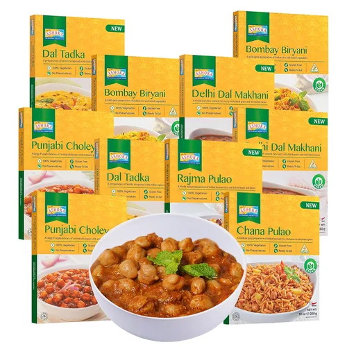 Vista 24 de Ashoka Meals 1932, kit de comidas a base de plantas, paquete variado de frijoles y arroz, comidas para calentar y servir, certificado Kosher, comida