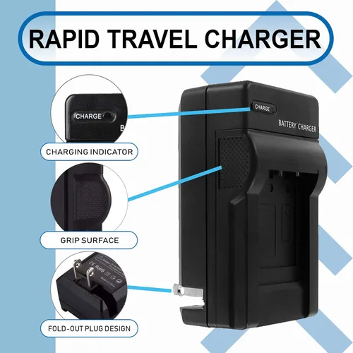 Vista 3 de Paquete de 2 baterías LI-50B con cargador de viaje rápido para cámaras Olympus seleccionadas, incluyendo Stylus Tough 6000, Stylus Tough 6020