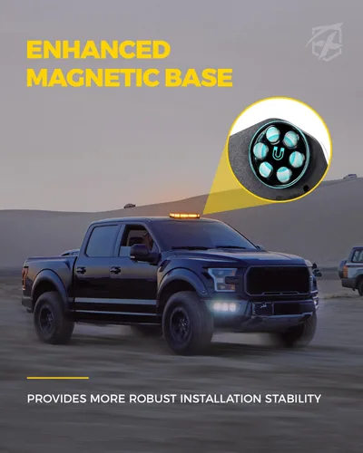 Vista 6 de Xprite Barra de Luz Estroboscópica de Emergencia Ámbar para Techo, Luces Intermitentes de Seguridad Beacon de Advertencia con Panel de Control Base