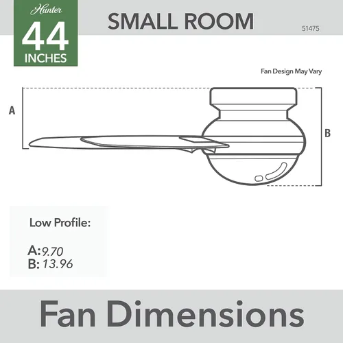 Vista 6 de Hunter Fan Company 51334 Gilmour - Ventilador de techo, 44, blanco mate