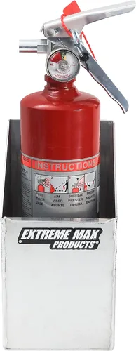 Vista 6 de Extreme Max 5001.6091 Soporte de almacenamiento de extintor de aluminio para remolque cerrado, taller, garaje, plateado