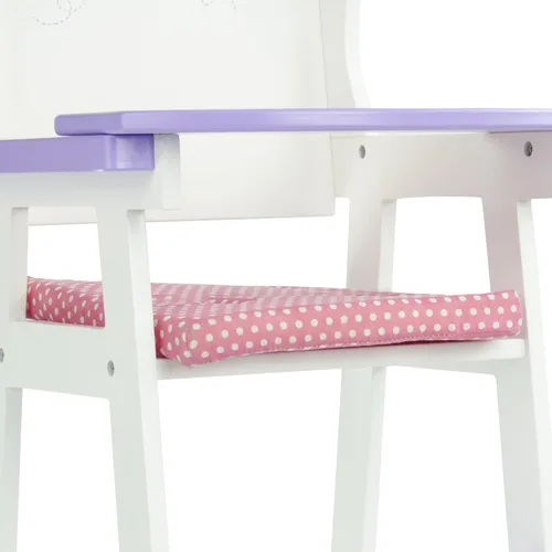 Vista 4 de Olivia's Little World - Silla alta para muñeca bebé princesa de lunares - Gris